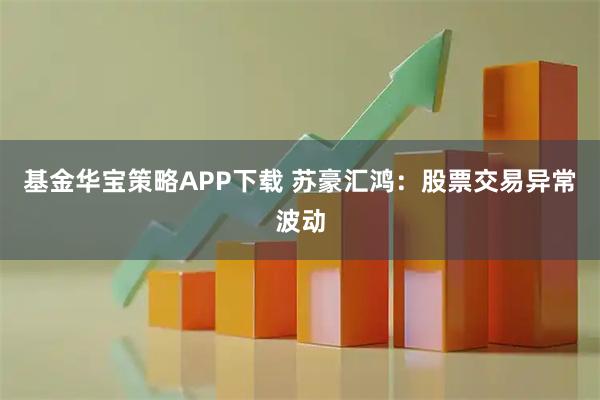 基金华宝策略APP下载 苏豪汇鸿：股票交易异常波动